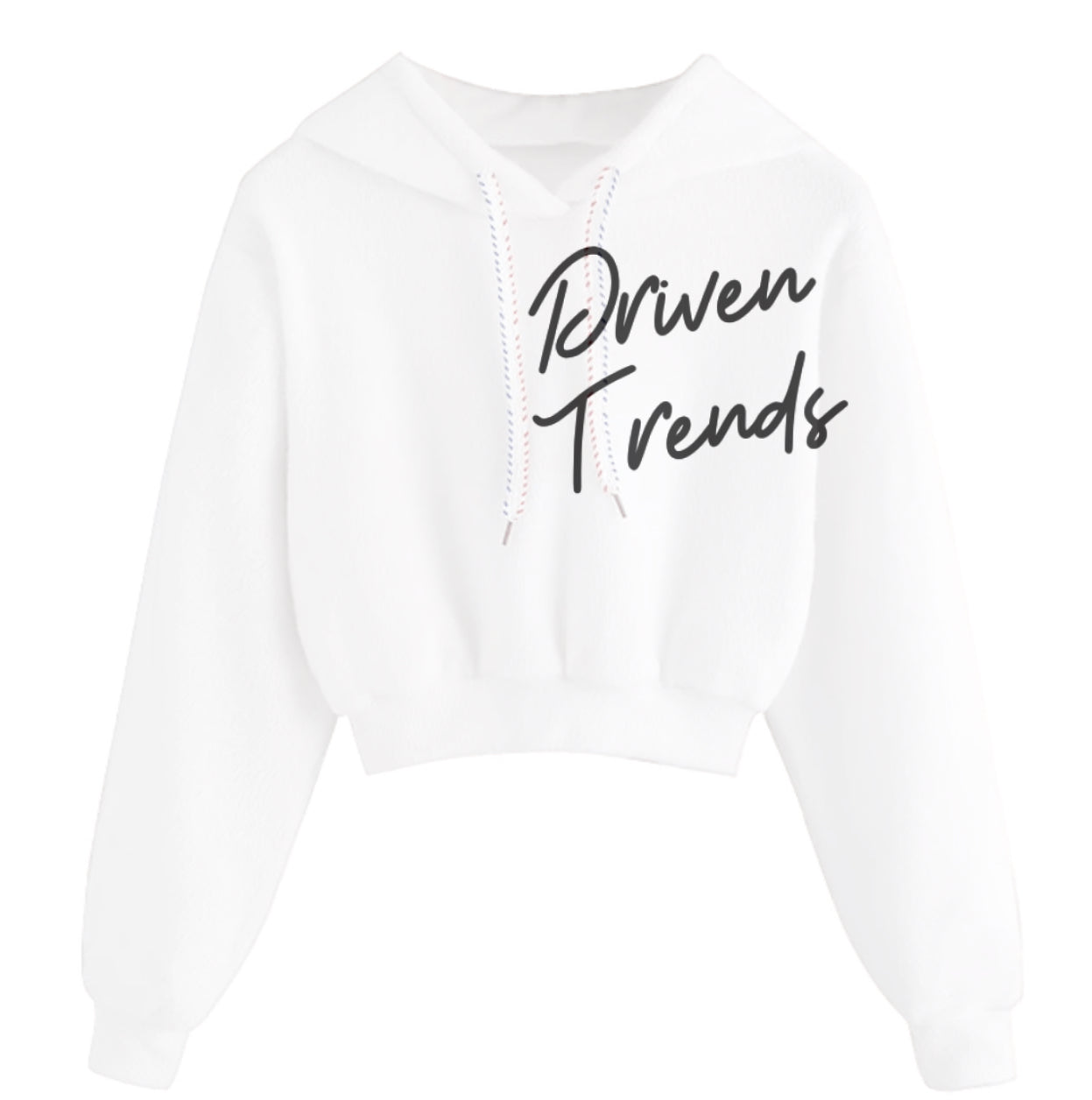 Off-Shoulder Crop-Top Hoodie - White